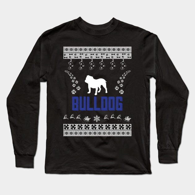 Merry Christmas BULLDOG Long Sleeve T-Shirt by bryanwilly